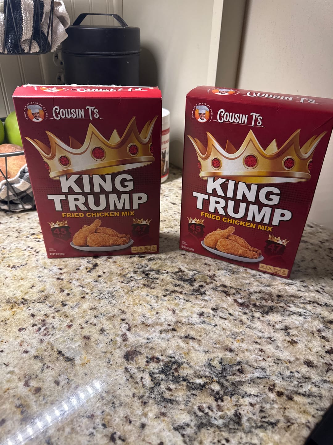 Customer photo review of Cousin T's Gourmet King Trump Fried Chicken Mix