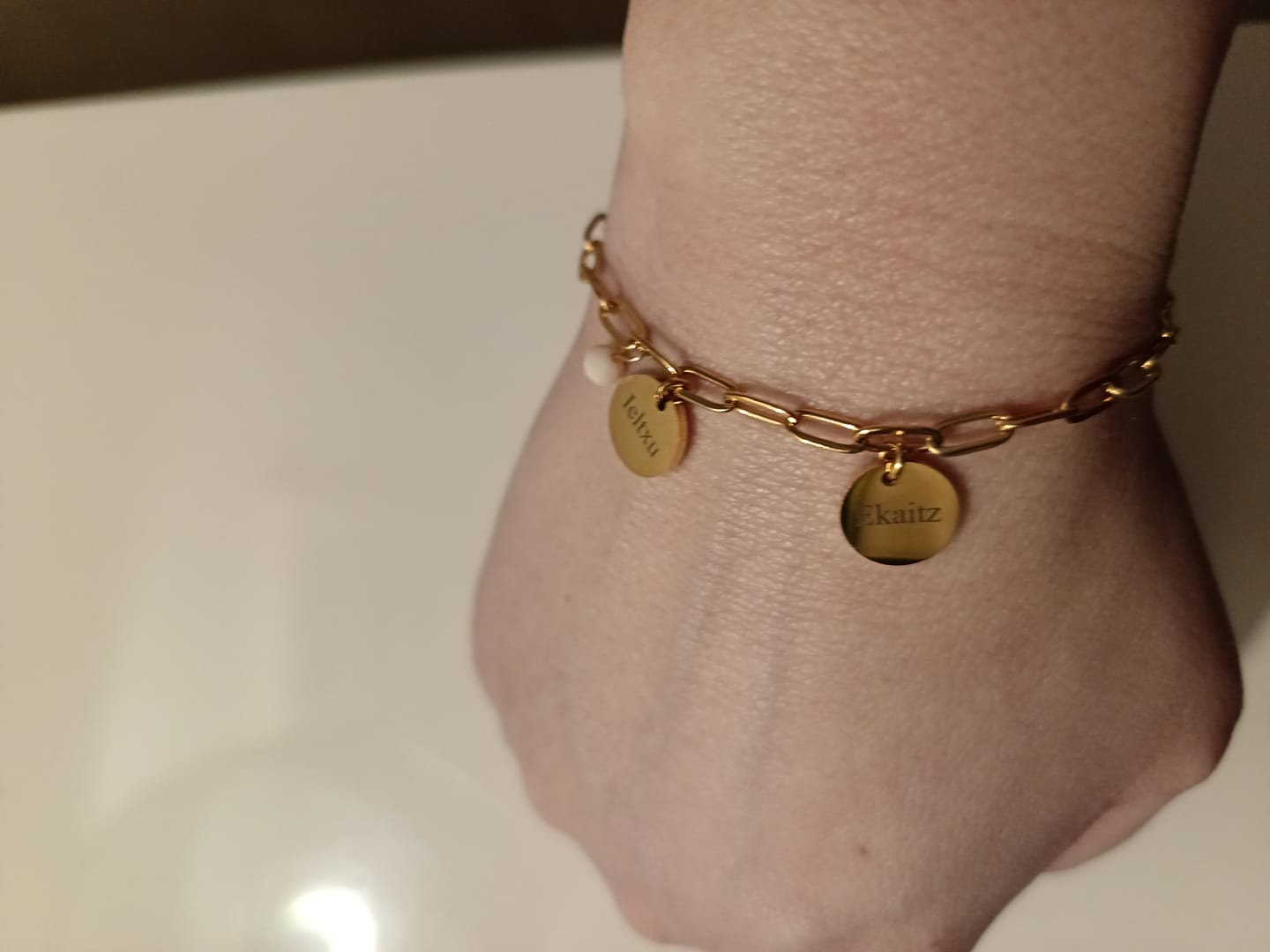 Customer photo review of Pulsera Alianza - Personalizado