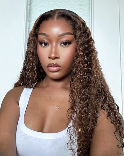 Customer photo review of Wet & Wavy Luxe 13x4 HD Lace Front Deep Wave Wig 24" 180% Density