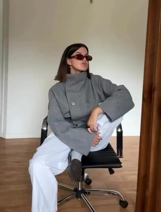 Customer photo review of Rikka Jacket with Stand Collar