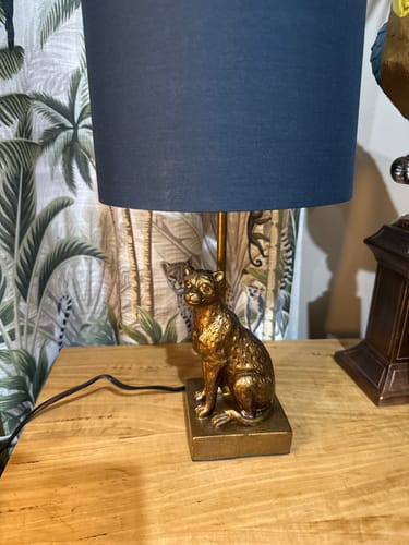 Customer photo review of Cheetah Sitting Table Lamp - Copper