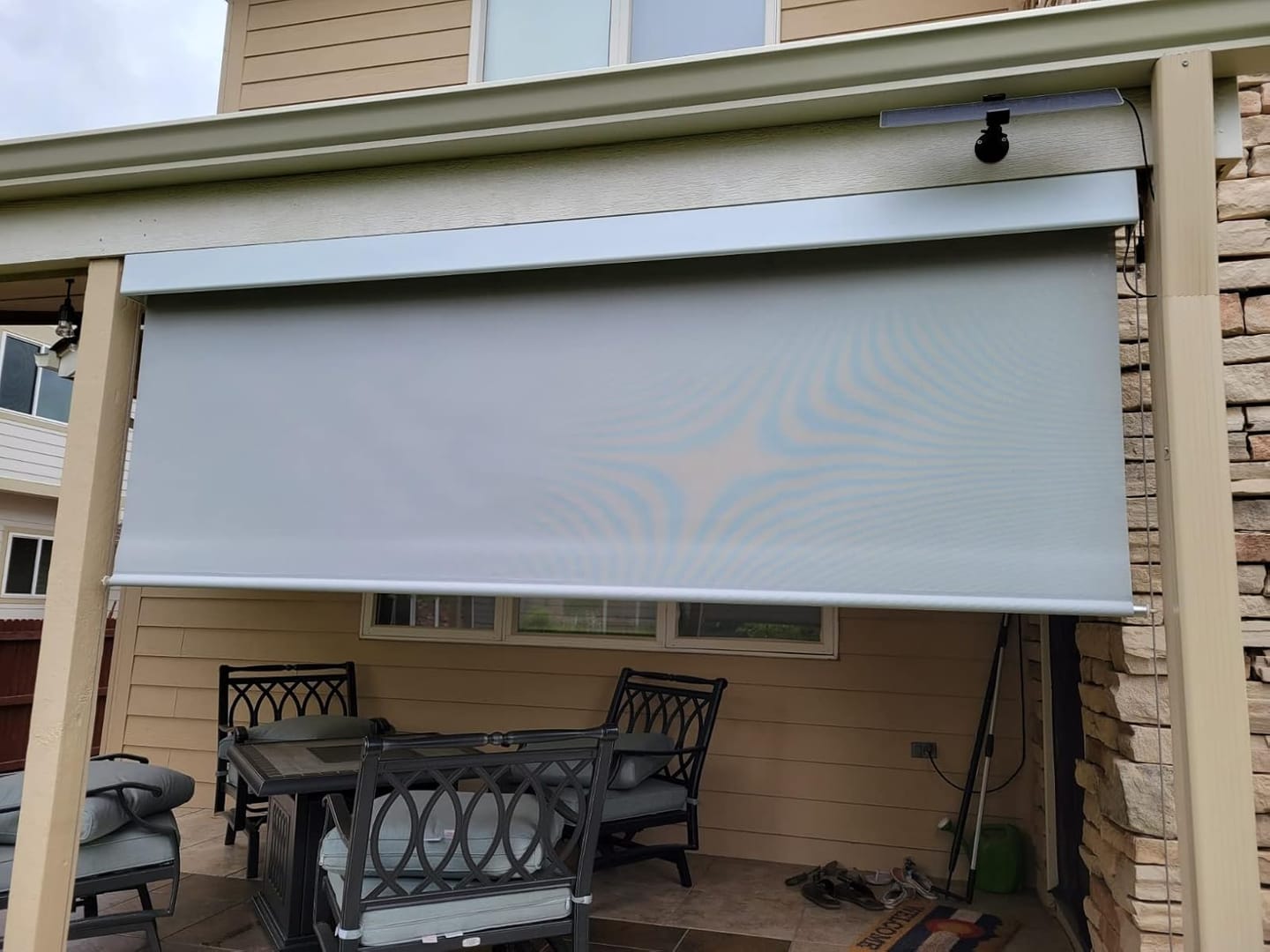 Customer photo review of Bringnox Motorized Outdoor Shades 5% Openness