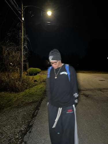 Customer photo review of Omirad Wide-Leg Cotton Track Pants