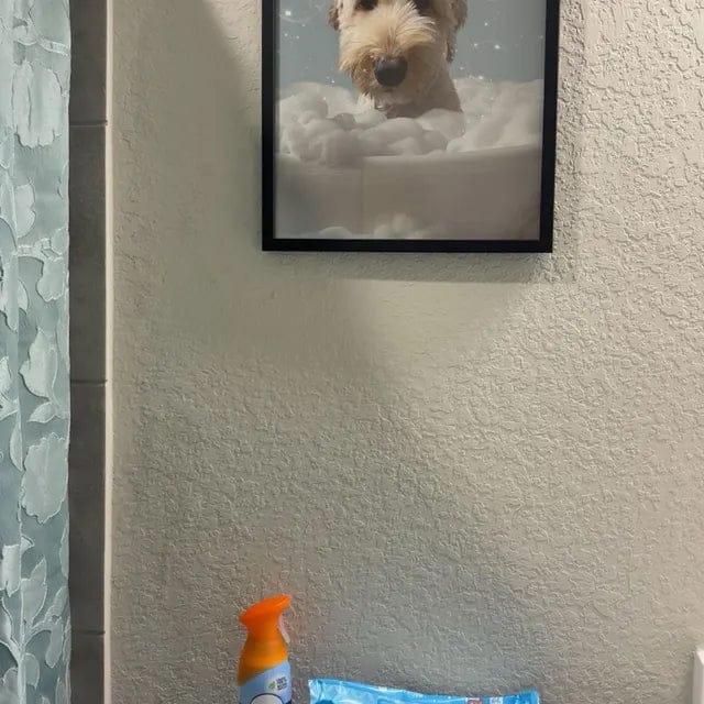 Customer photo review of Custom Dog Portrait for Bathroom