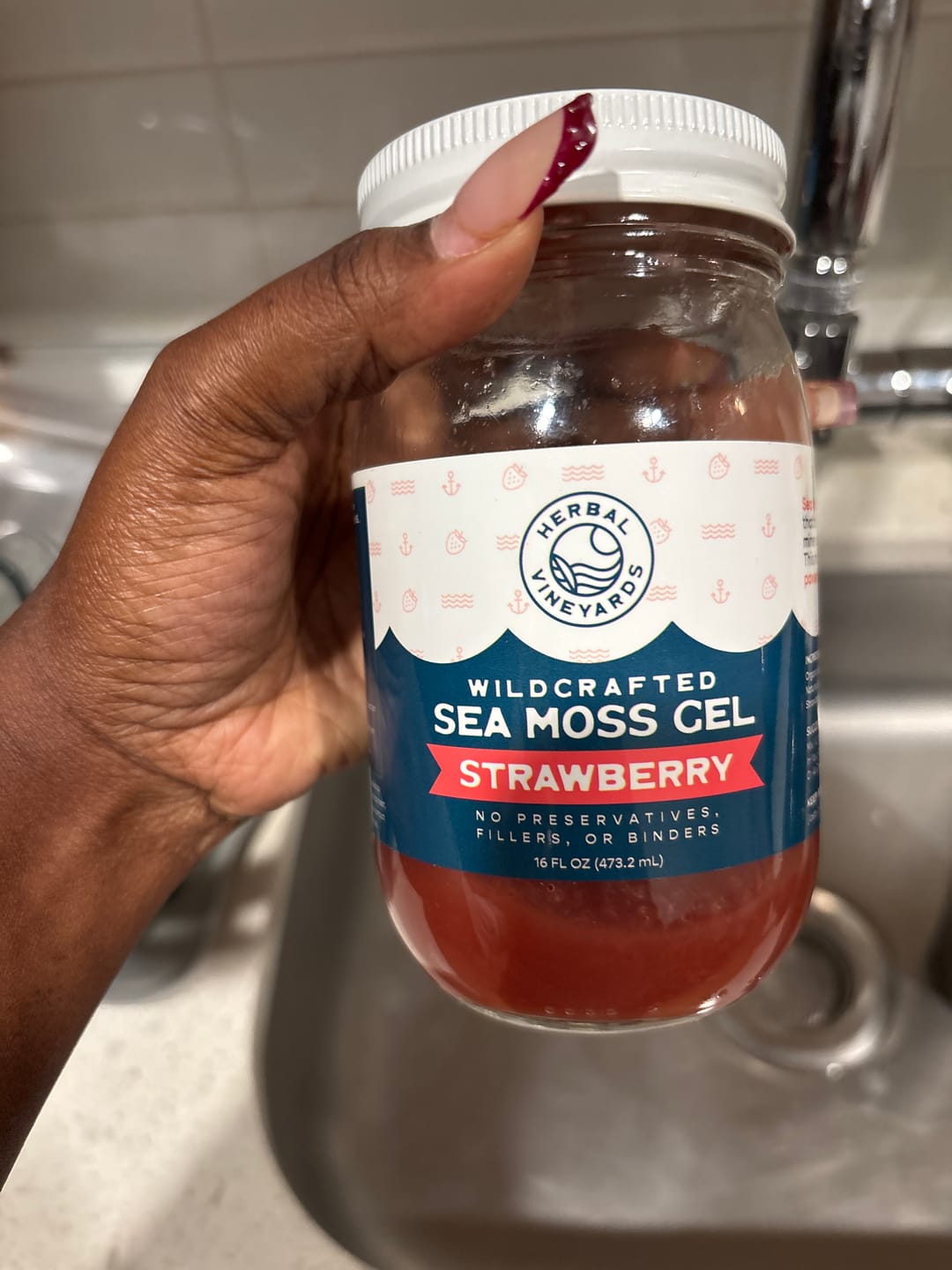 Customer photo review of EXCLUSIVE STRAWBERRY SEA MOSS GEL