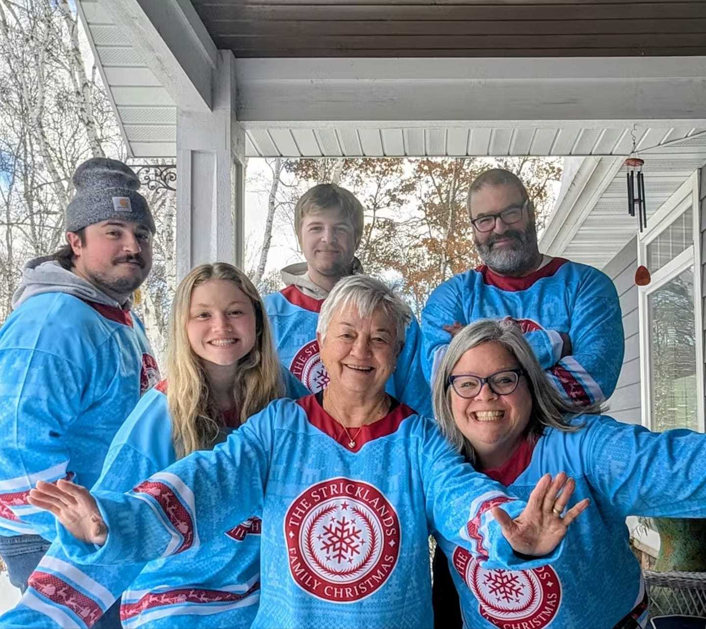 Customer photo review of Family Christmas Custom Hockey Jersey