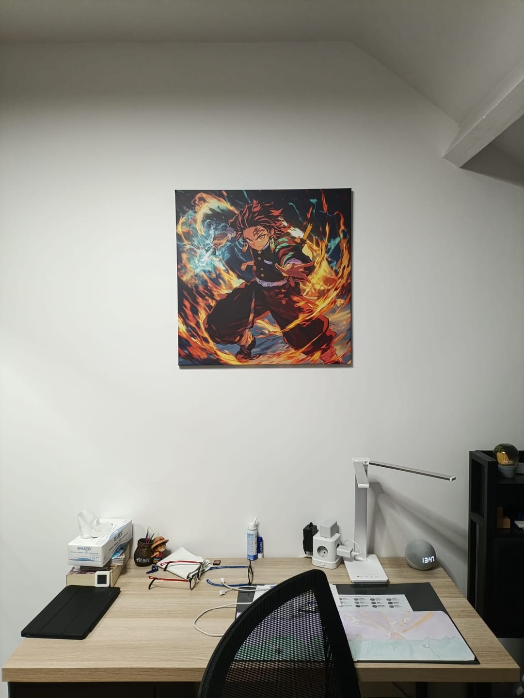 Customer photo review of Tableau Demon Slayer Tanjiro en Flammes - Cadre Mural Design