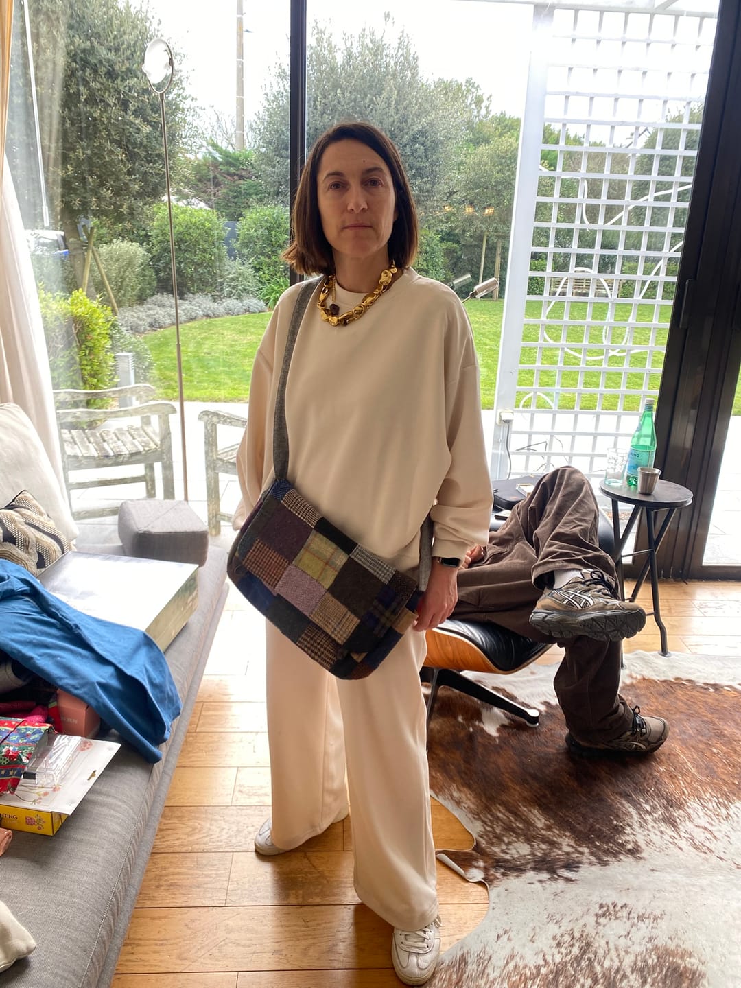 Customer photo review of Satchel Bag Patchwork Tweed