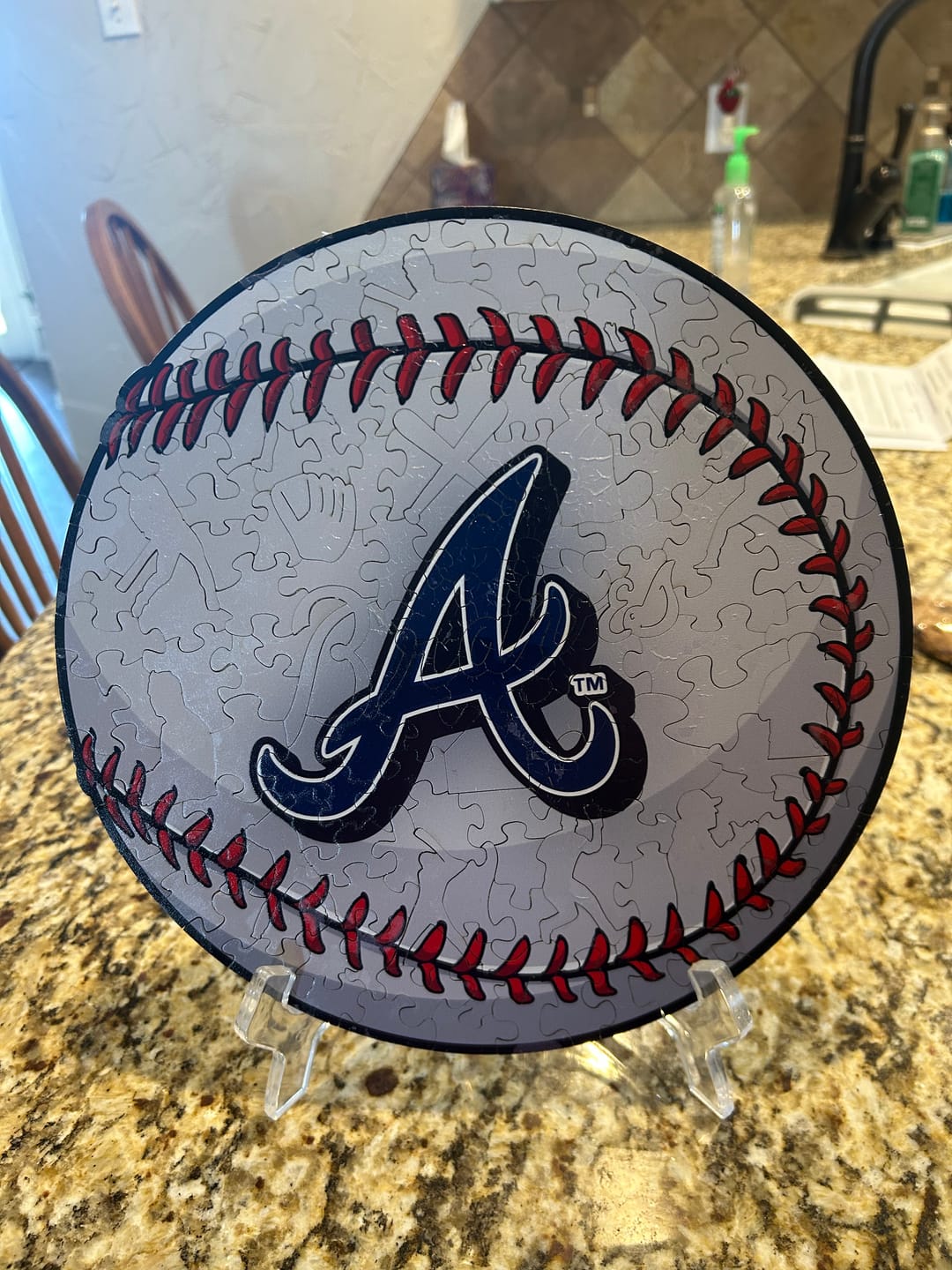 Customer photo review of Atlanta Braves™ - Wooden Puzzle