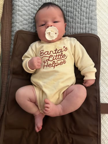Customer photo review of Luna + Luca Santa's Little Helper Romper