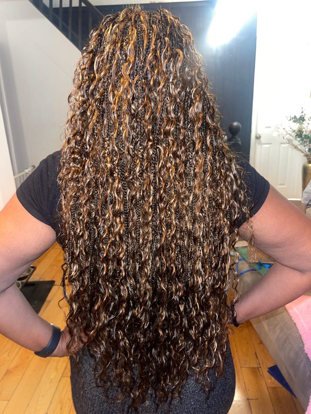 Customer photo review of #4/#27/#30 Mix Color Blend Deep Wave Bulk Human Braiding Hair