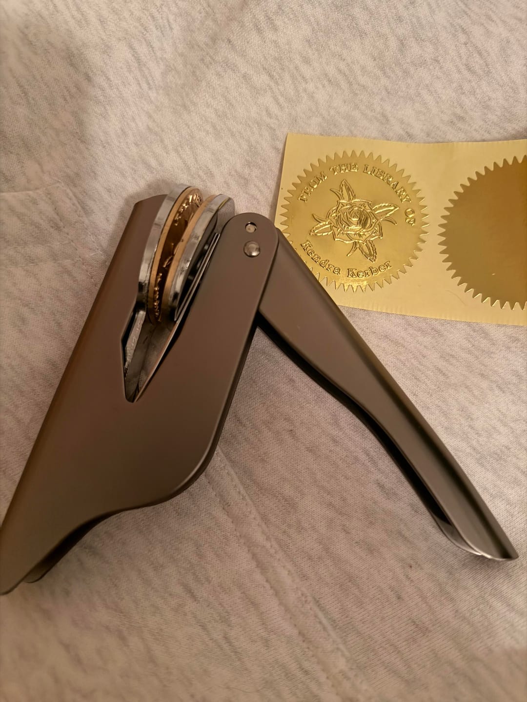 Customer photo review of Custom Book Embosser
