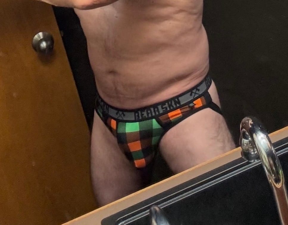 Customer photo review of Bear Skn Jockstrap - Orange Grove Brunch Backwoods