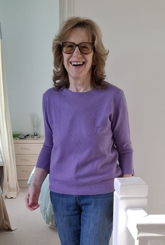 Customer photo review of Periwinkle Purple Cashmere Crew Neck Jumper Medium