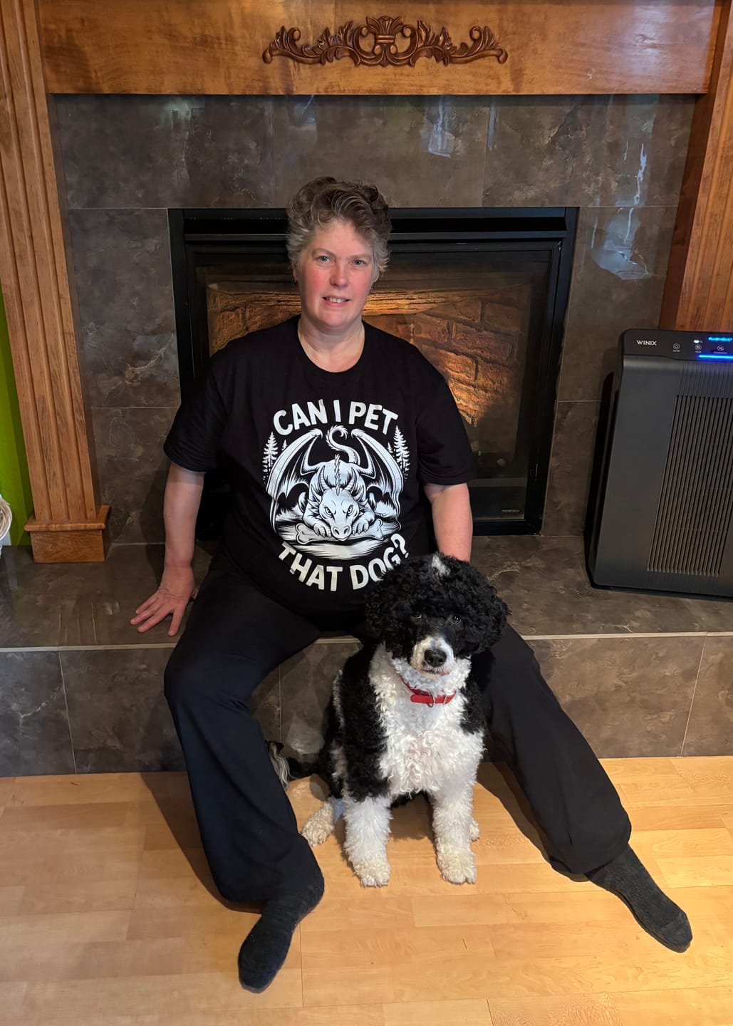 Customer photo review of Can I Pet That Dog T-Shirt