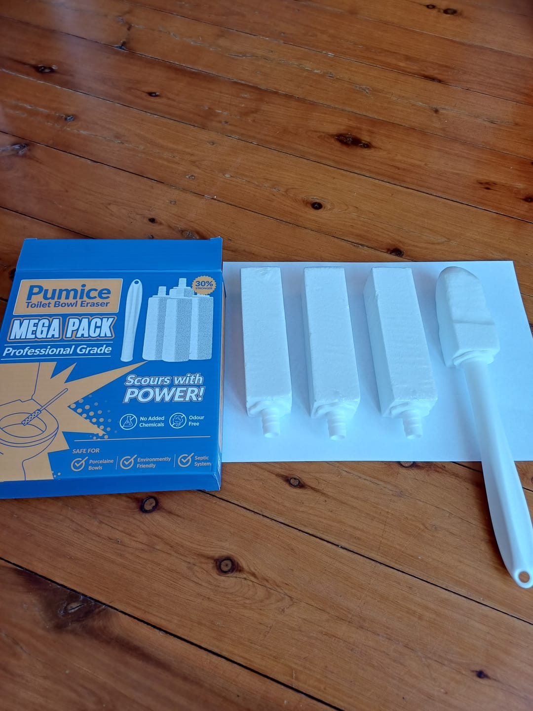 Customer photo review of White Magic Pumice Toilet Bowl Eraser Mega 4 Pack