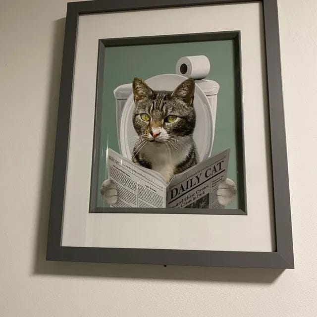 Customer photo review of Cat Reading Newspaper