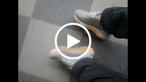 Customer video review of Drifter Beige Aqua Running High Heel Sneakers