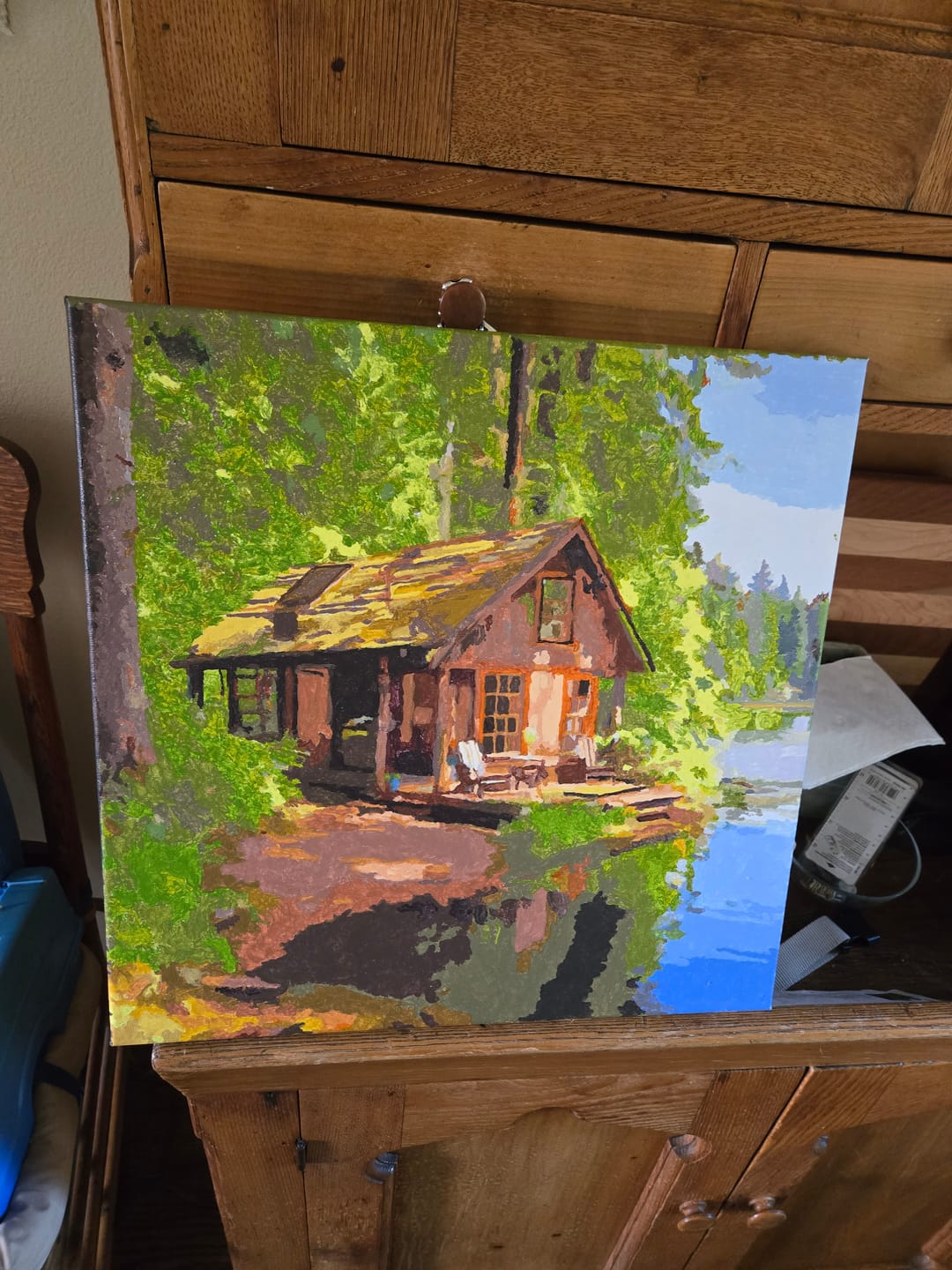 Customer photo review of Paint by Numbers - House on the lake shore