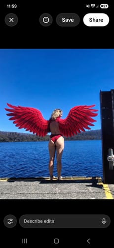 Customer photo review of Luna Cherry Blossom Red Long Sleeve