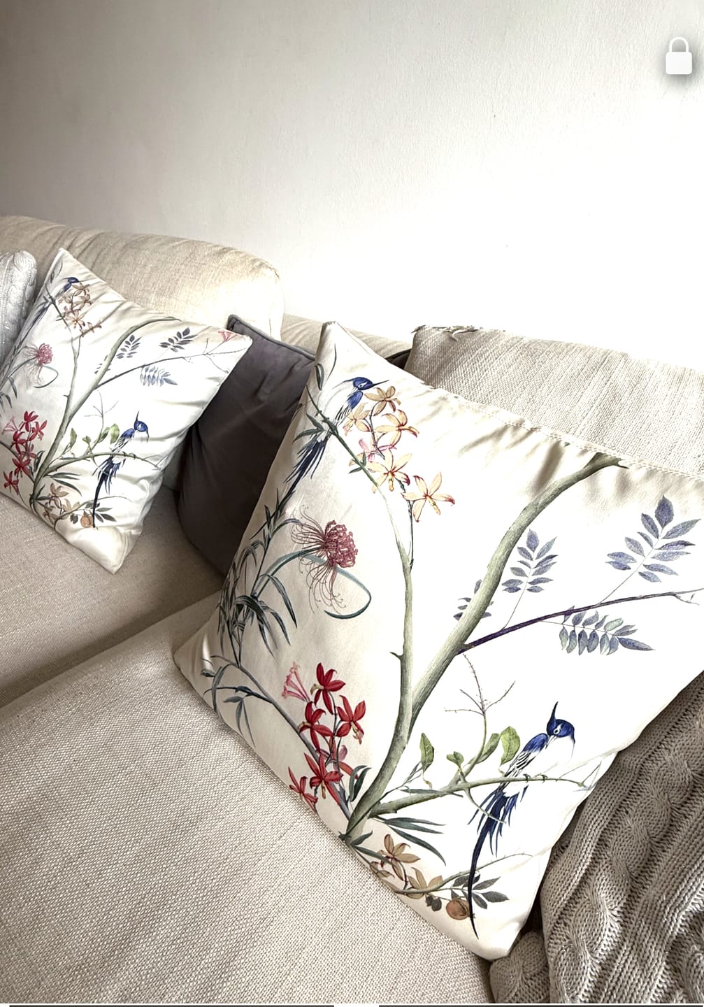 Customer photo review of Hummingbird Pure Silk Cushion Cover