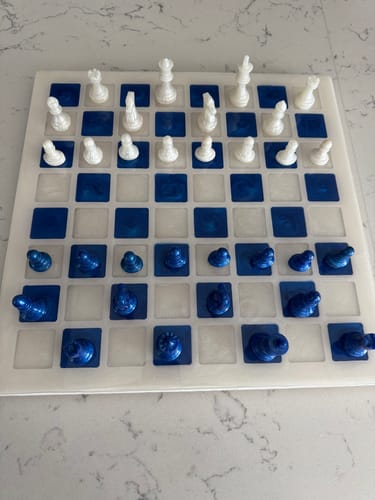 Customer photo review of 15.5x15.5" Chessboard 1 Wood Shape Blank - 1/2" Thick