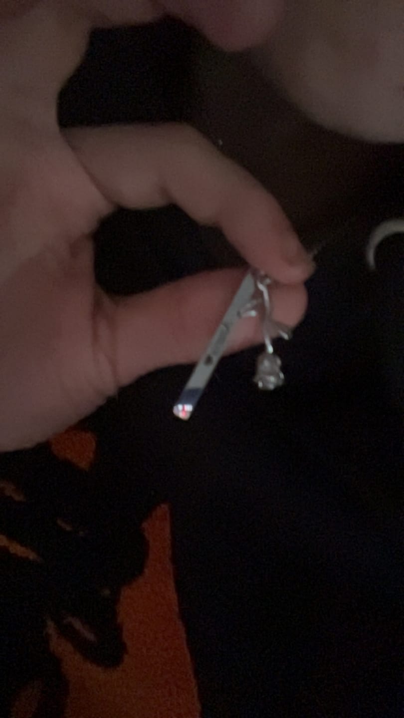 Customer photo review of Engraved Rose Bar Necklace