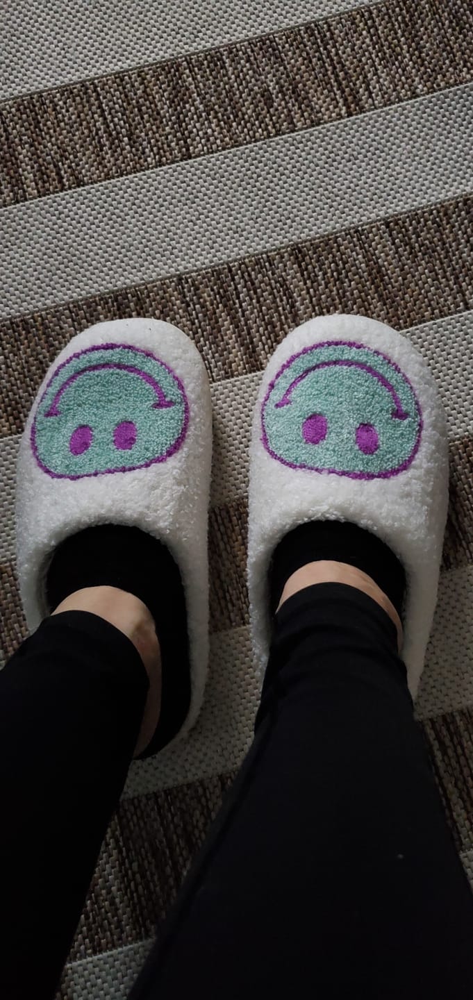 Customer photo review of Happy Face Slippers