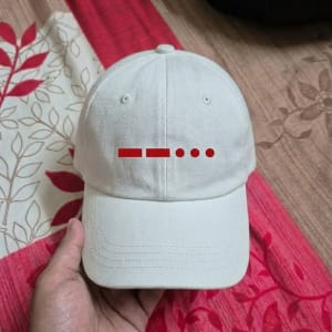 Customer photo review of 7 Morse Code-Red Cap