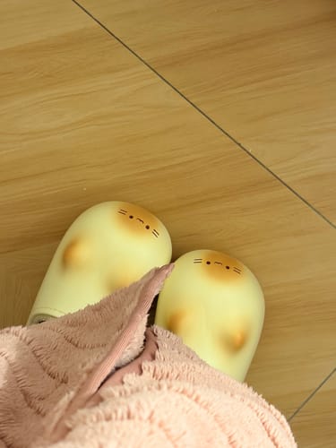Customer photo review of Bread Kitten Slippers