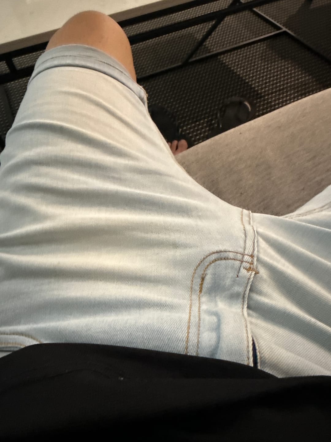 Customer photo review of Light Blue Denim Shorts