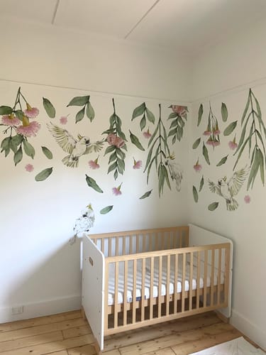 Customer photo review of Flowering Gum Tree Wall Decal Set (Pink)