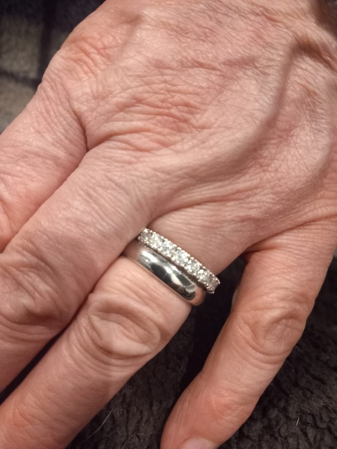 Customer photo review of White Gold 1ct Moissanite Half Eternity Dazzle Ring