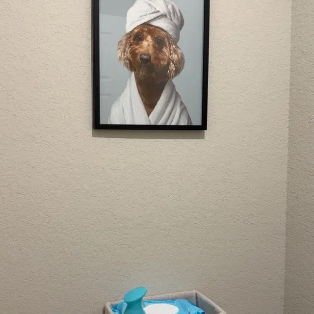 Customer photo review of Bathroom Pet Portrait