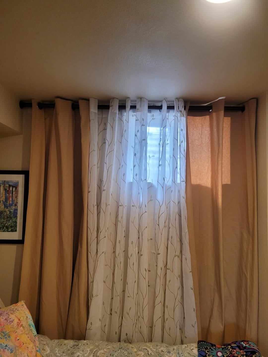 Customer photo review of Leaf Embroidered Sheer Curtains