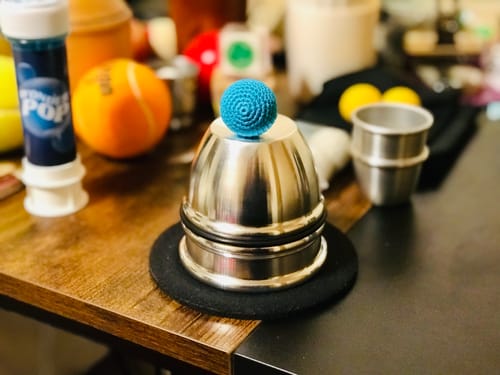 Customer photo review of Aluminum Alloy Cups and Balls Set by TCC Magic