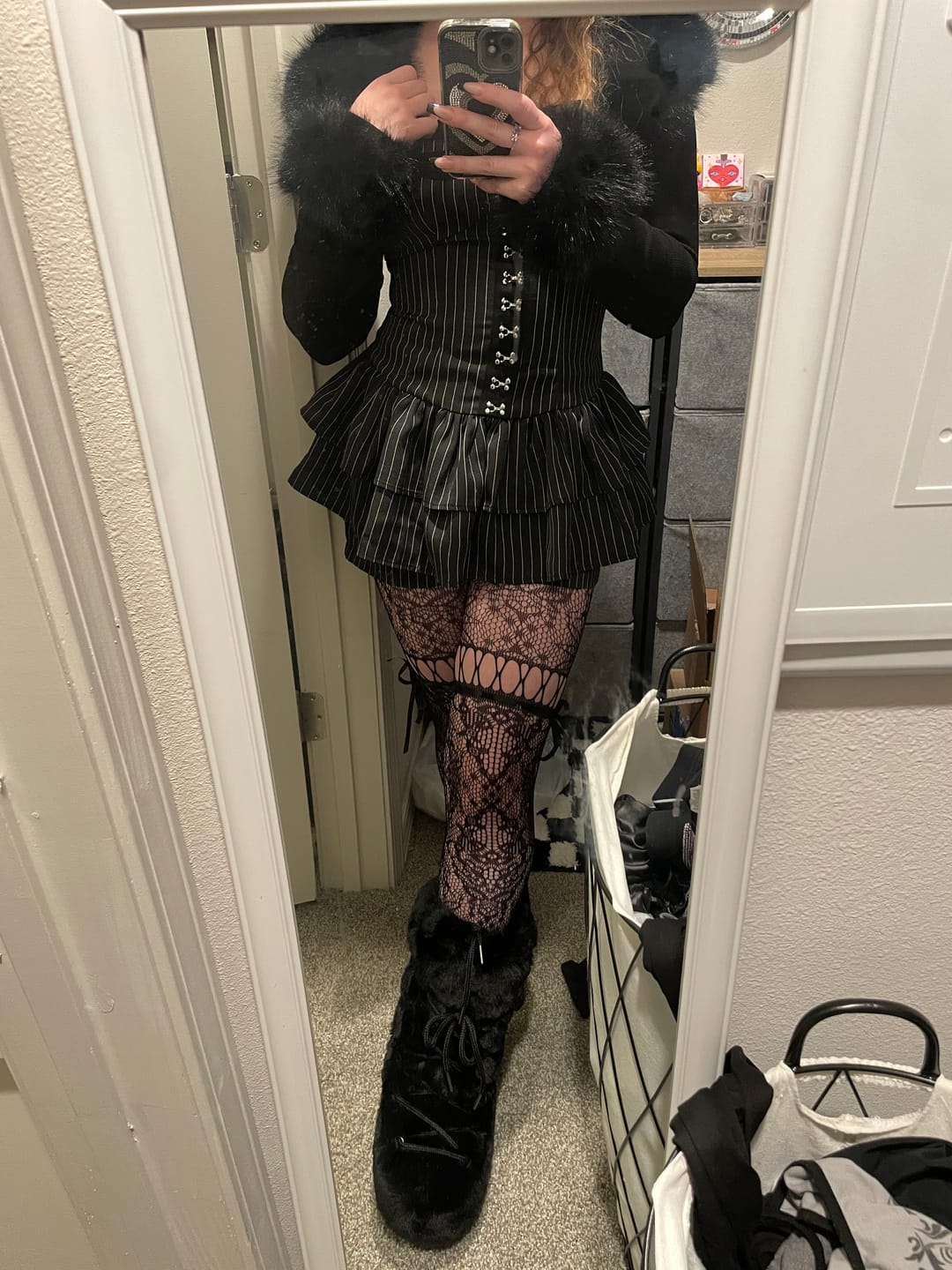 Customer photo review of Grunge Doll Stripes Flared Romper Dress 3.0 (split two-piece set)
