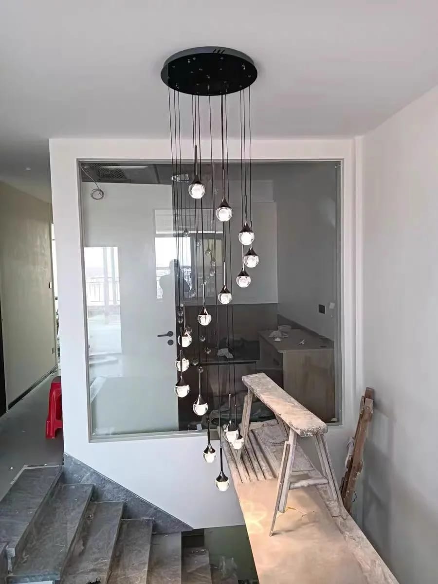 Customer photo review of Pely Modern Crystal Stairway Chandelier - Ceiling Light