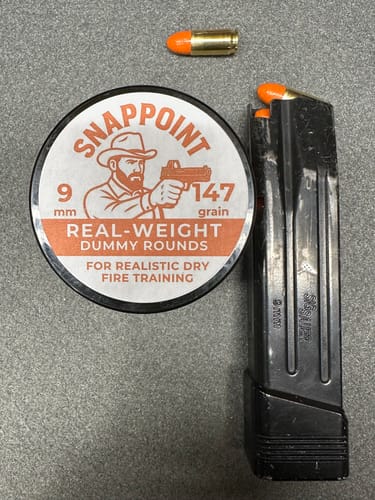 Customer photo review of SnapPoint 9mm Snap Caps (Set of 20)– Real-Weight Dry Fire Dummy Rounds w/ SnapPlug Primer