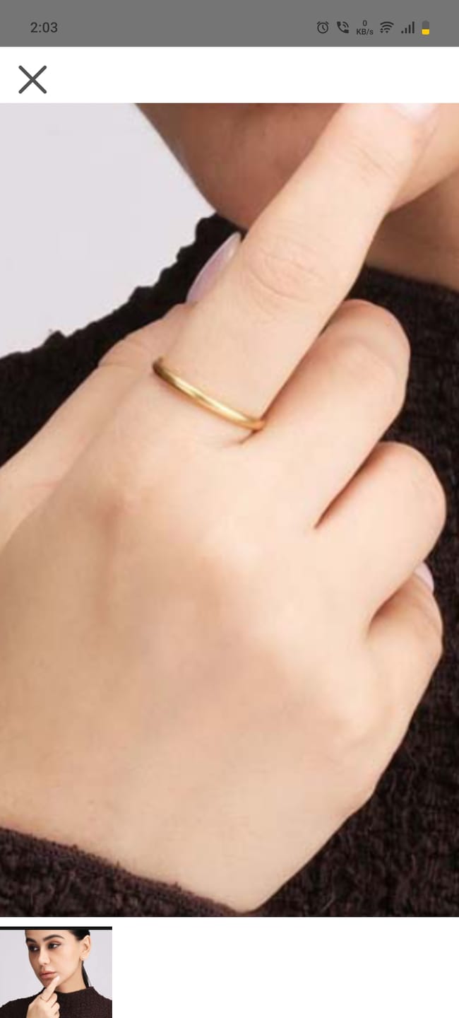 Customer photo review of Sole Aura Minimal Gold Band
