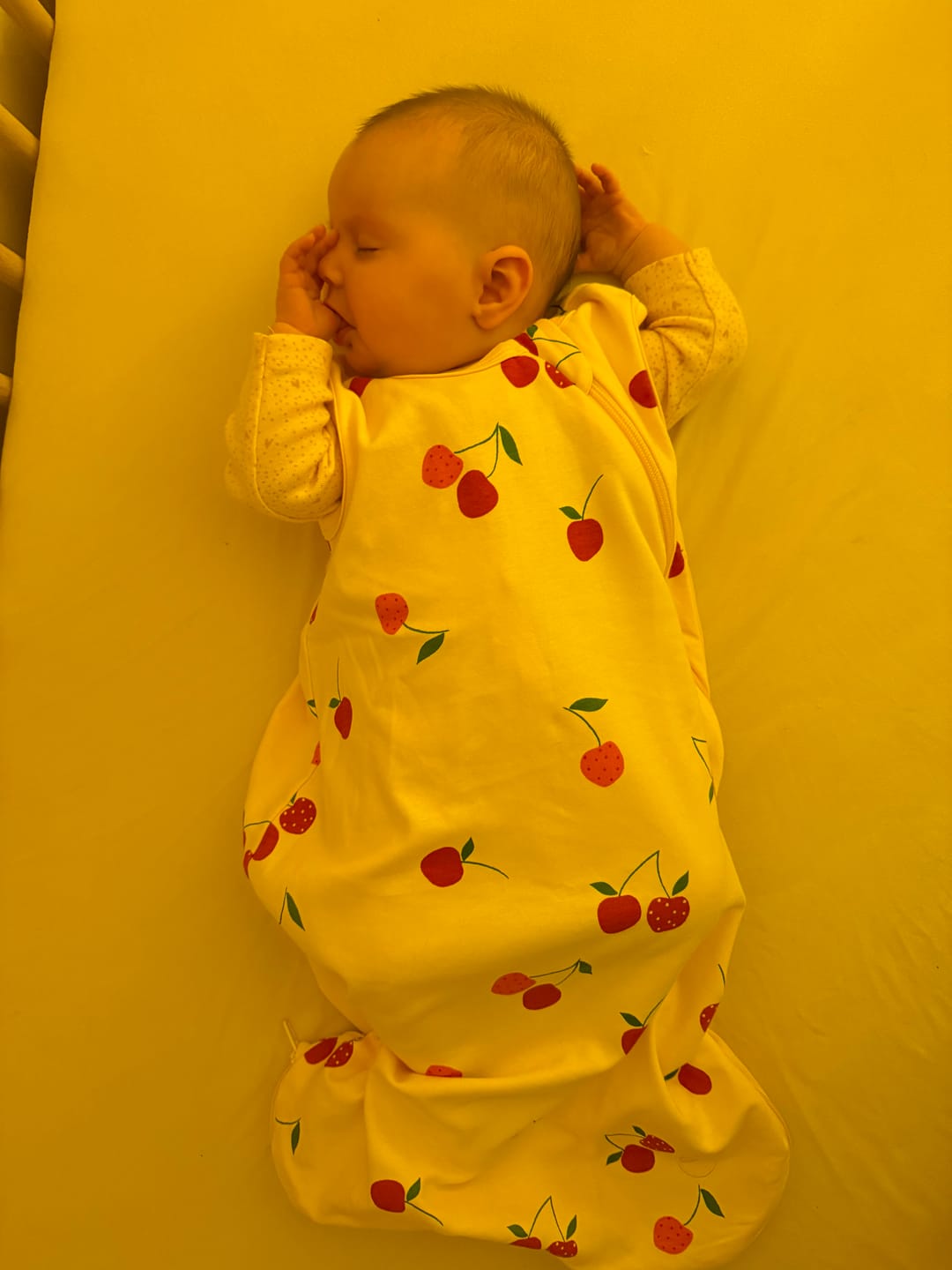 Customer photo review of Ecolino® Organic Cotton Classic Baby Sleep Bag or Sack, Cherry