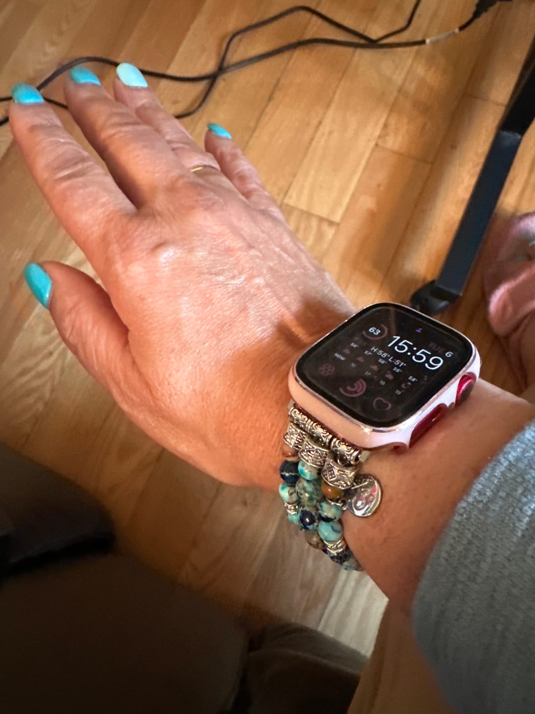 Customer photo review of Imperial Jasper Stretch Apple Watch Strap