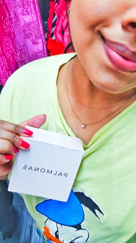 Customer photo review of Blushing Crystal Heart Pendant