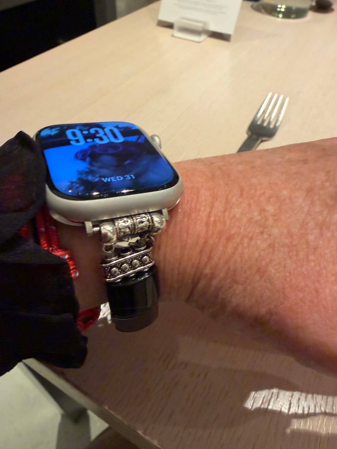 Customer photo review of Bohemian Noir Stretch Apple Watch Strap
