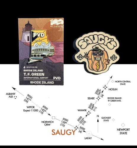 Customer photo review of PVD Airport Pin – Rhode Island T. F. Green International Airport, Rhode Island