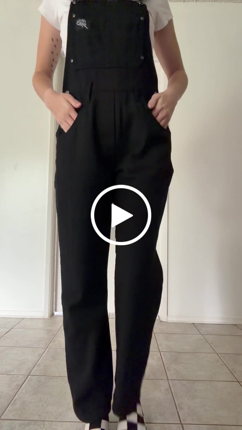Customer video review of Born Bad Washed Overalls - Black