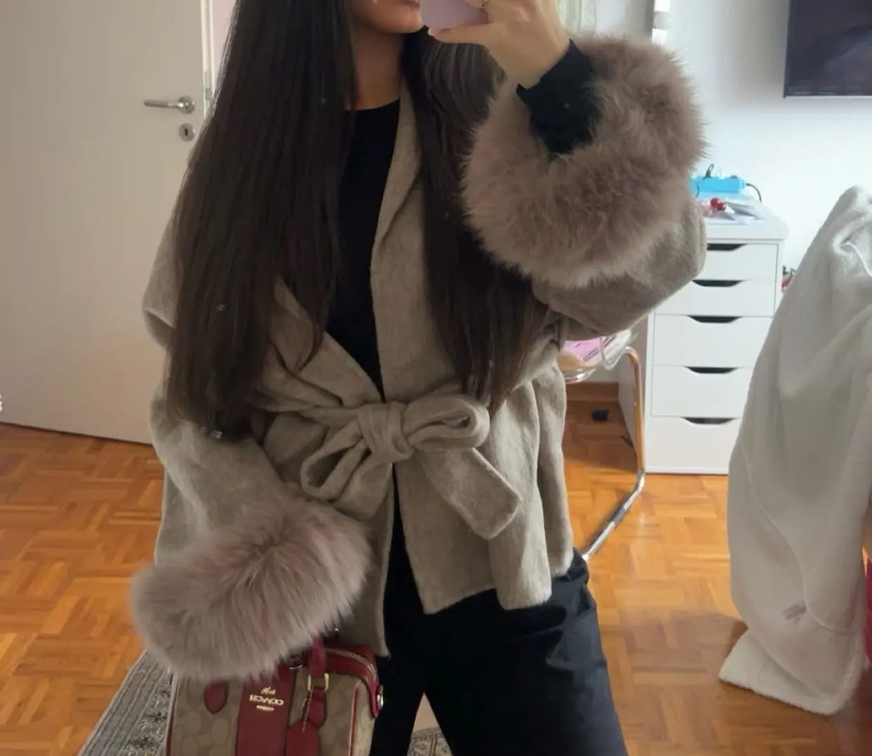 Customer photo review of Ellianna Faux Fur Coat