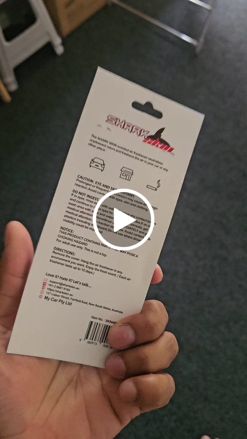 Customer video review of Sharkskin Ocean Scent Car Air Freshener – Long-Lasting Freshness for Your Ride