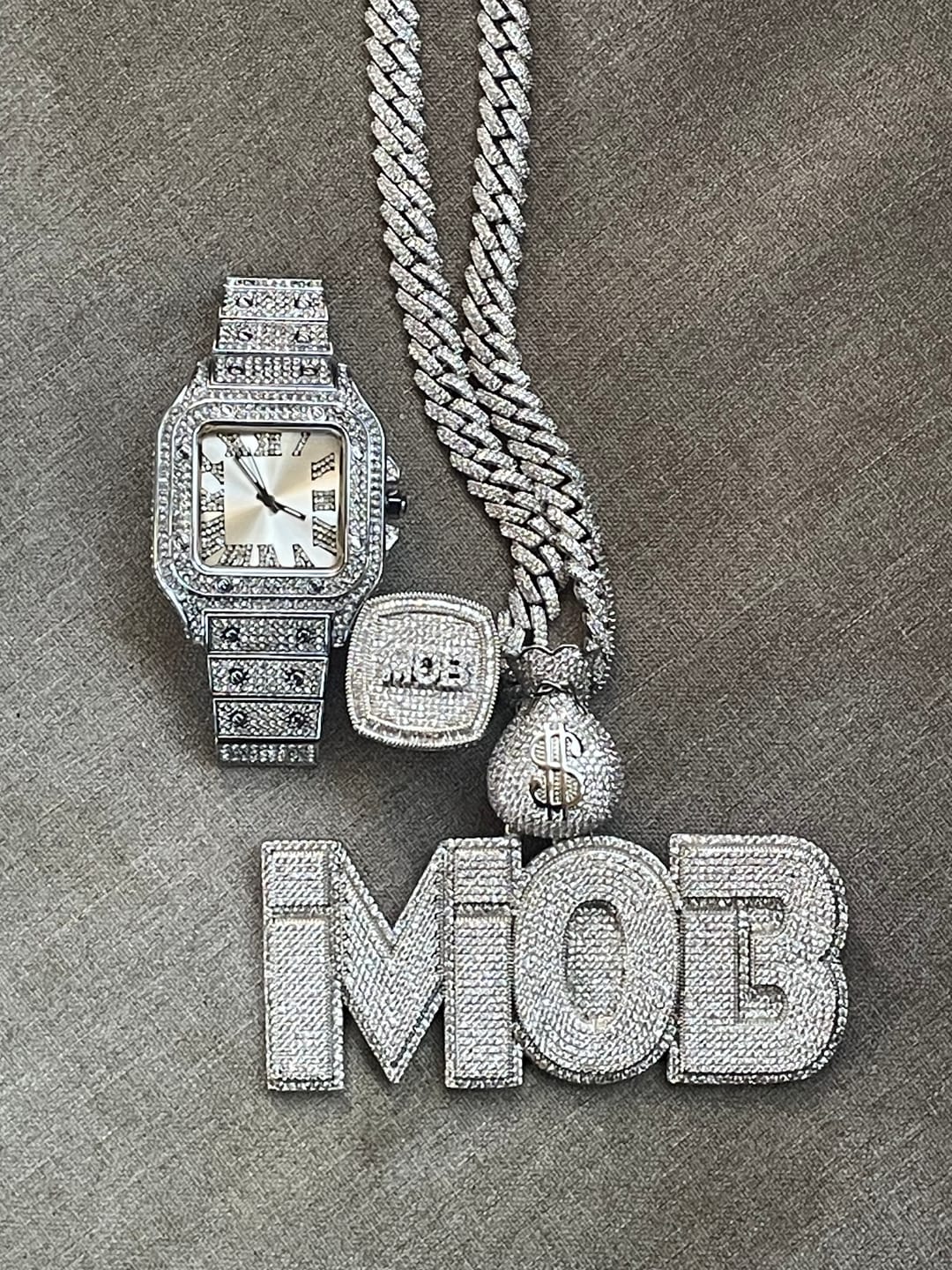 Customer photo review of 8-12mm Iced Prong Cuban Chain