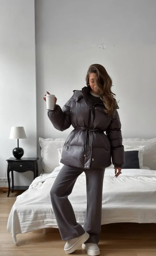 Customer photo review of Dorothy Drawstring Hooded Puffer Coat